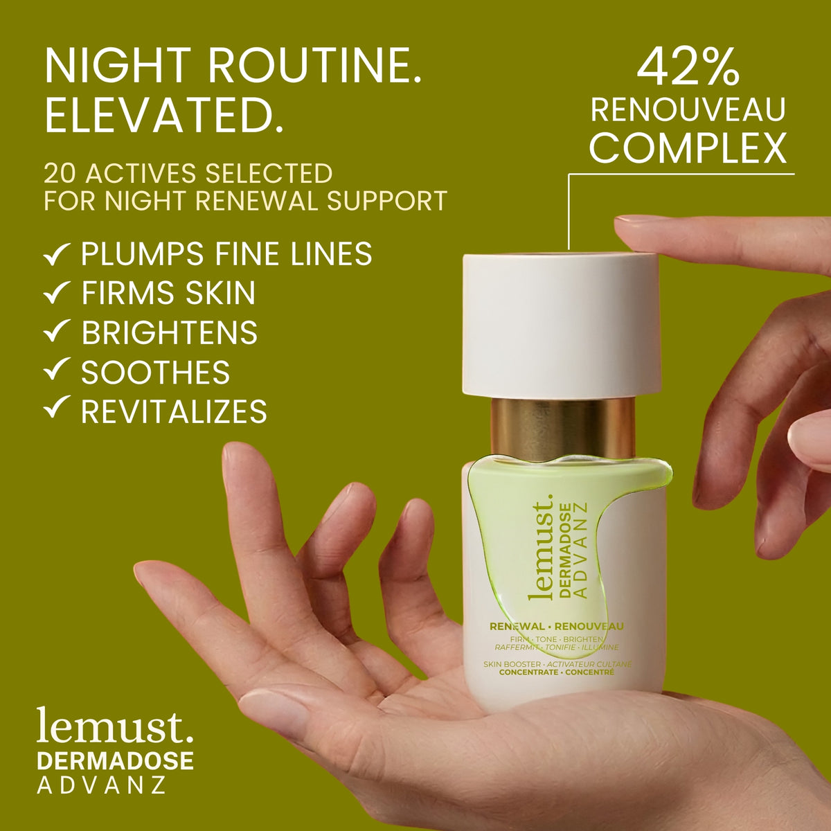 Night Renewal Serum & Essence for Mature Skin