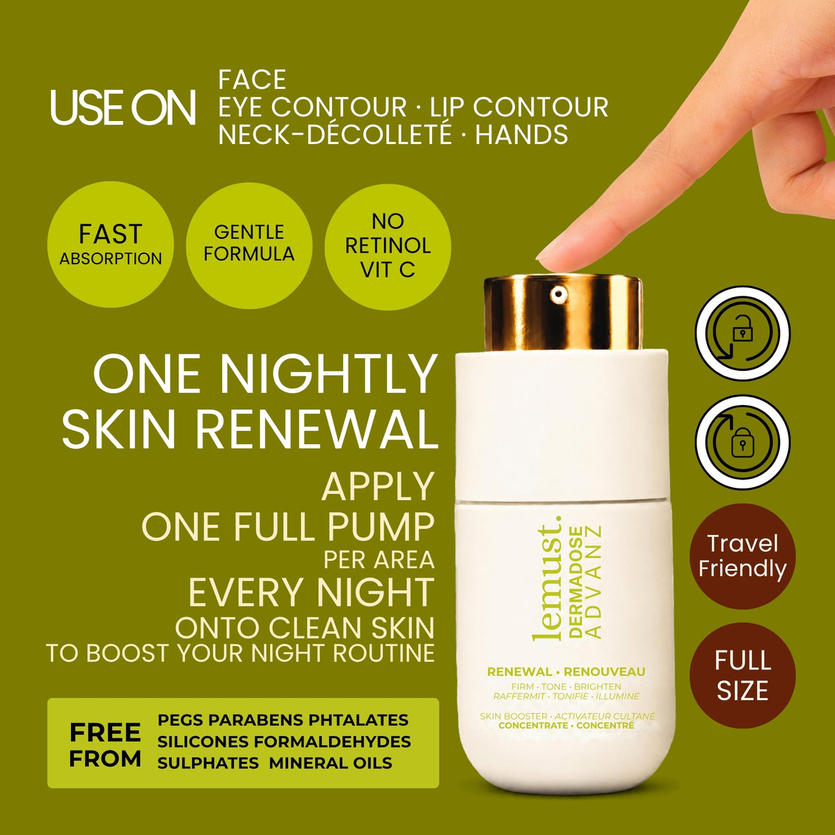 Night Renewal Serum & Essence for Mature Skin